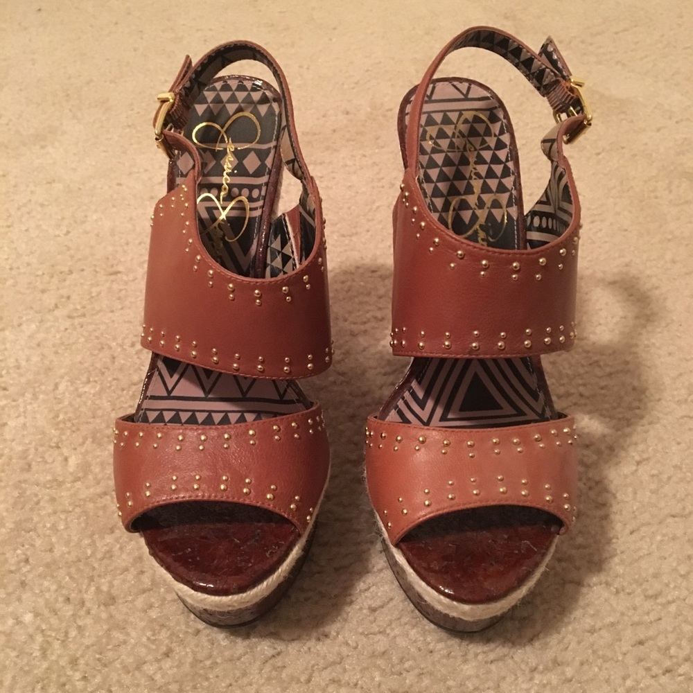 Jessica Simpson Geno Leather Wedges